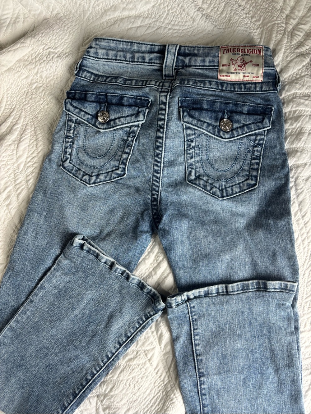 True Religion Light Blue Washed Straight Leg Jeans